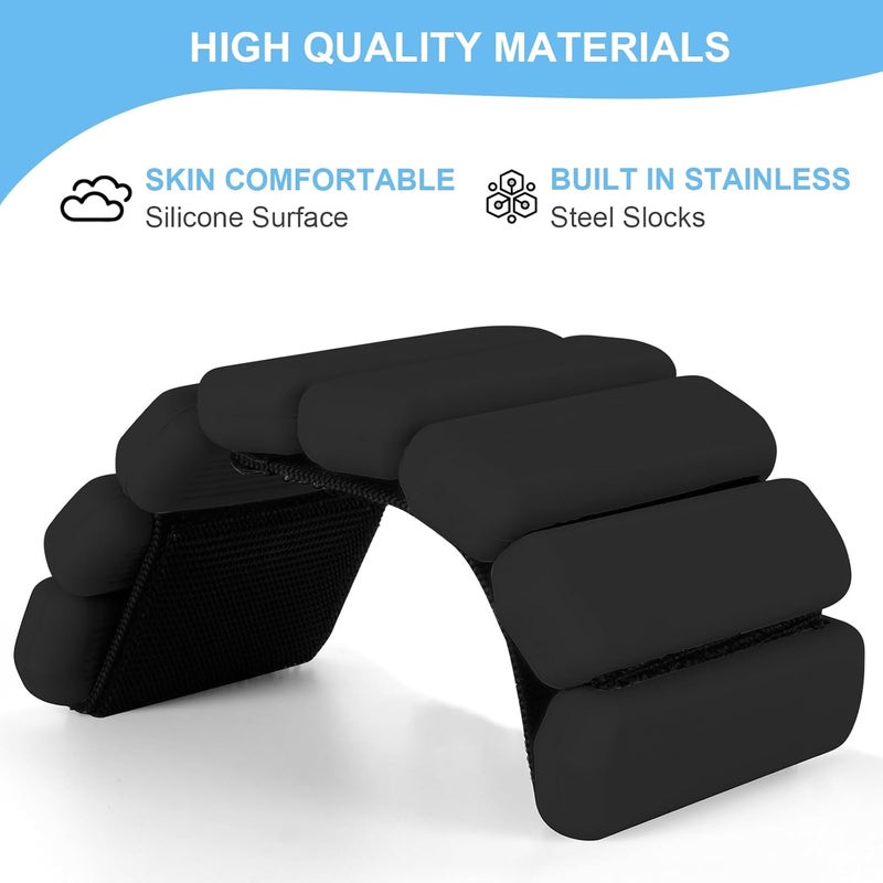 Teikugv Wrist Weights Set of 2, Wearable Arm & Leg Weights for Women & Men, Adjustable Wrist Ankle Weights for Walking, Yoga, Swimming, Gym, 2lb - Image 4